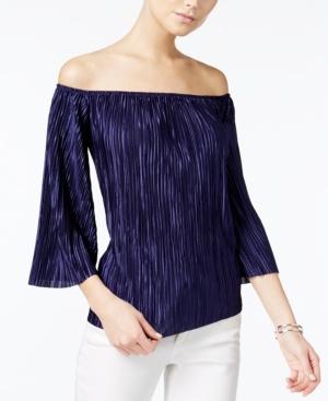 Bar Iii Pleated Off-the-shoulder Top, Only At Macy's