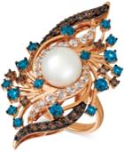 Le Vian Crazy Collection Vanilla Pearl (9mm) & Multi-gemstone (2-5/8 Ct. T.w.) Ring In 14k Rose Gold