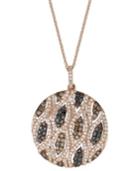 Confetti By Effy White (3/4 Ct. T.w.) And Brown (5/8 Ct. T.w.) Diamond Pendant Necklace In 14k Rose Gold