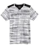 Guess Men's Chalk Striped Split-neck T-shirt