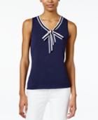 Maison Jules Bow-detail Sweater Top, Only At Macy's