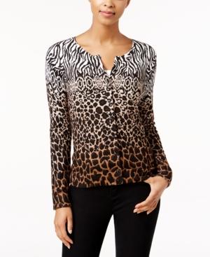 Charter Club Animal-print Cardigan, Only At Macy's