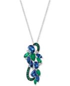 Le Vian Precious Collection Sapphire (3 Ct. T.w.), Emerald (1-1/4 Ct. T.w.) And Diamond (1/5 Ct. T.w.) Pendant Necklace In 14k White Gold