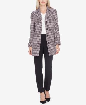 Tahari Asl Four-button Houndstooth Topper Jacket