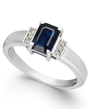 Sapphire (1-1/6 Ct. T.w.) & Diamond Accent Ring In 14k White Gold
