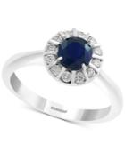 Effy Sapphire (3/4 Ct. T.w.) & Diamond (1/4 Ct. T.w.) Ring In 14k White Gold