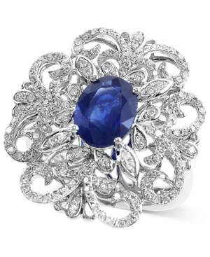 Effy Sapphire (1-9/10 Ct. T.w.) And Diamond (3/5 Ct. T.w.) Ring In 14k White Gold