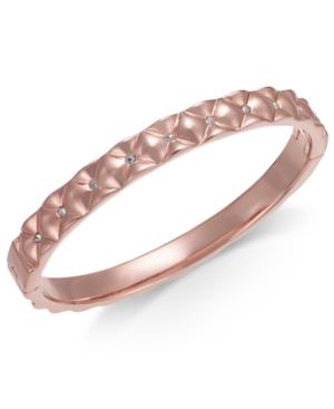 Kate Spade New York Rose Gold-tone Pave Quilted Bangle Bracelet
