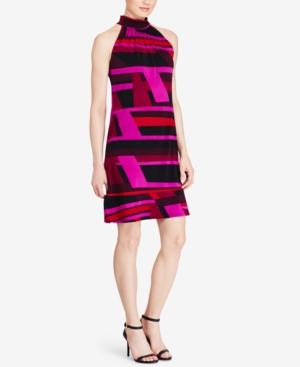 American Living Geo-print Mock-neck Dress