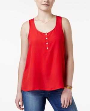 Hippie Rose Juniors' Henley High-low Tank Top