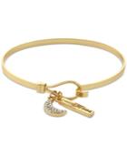 Bcbgeneration Gold-tone Crystal Moon Charm Bracelet