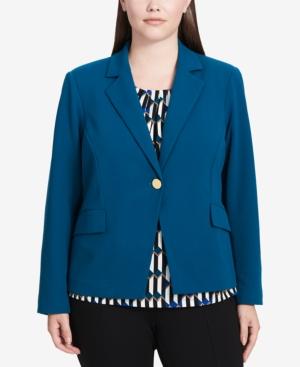 Calvin Klein Plus Size Scuba One-button Blazer