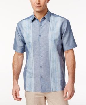 Cubavera Men's Chambray Striped-panel Shirt