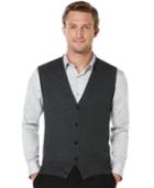 Perry Ellis Big And Tall Solid Textured Sweater Vest