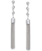 Inc International Concepts Silver-tone Triple Crystal Tassel Drop Earrings, Only At Macy's