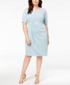 Connected Plus Size Solid Sarong Dress