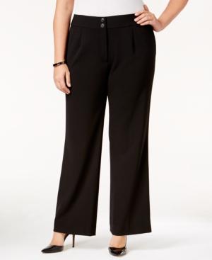 Tahari Asl Plus Size Wide-leg Trousers