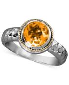 Balissima By Effy Citrine Round Ring (1-5/8 Ct. T.w) In Sterling Silver And 18k Gold