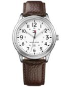 Tommy Hilfiger Men's Brown Leather Strap Watch 42mm 1791259