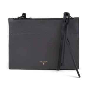 T Tahari Color & Black Double Zipper Crossbody