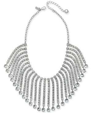Kate Spade New York Silver-tone Crystal Fringe Statement Necklace, 16 + 3 Extender