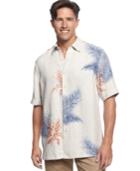Tasso Elba Island Shirt, Short-sleeve Thomas Fern Silk/linen-blend Shirt