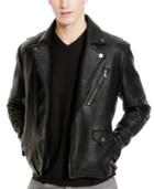 Kenneth Cole Reaction Men's Faux Leather Notched-lapel Moto Jacket