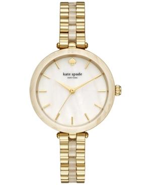 Kate Spade New York Women's Holland Gold-tone Stainless Steel & Horn Acetate Bracelet Watch 34mm