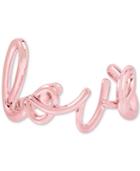 Betsey Johnson Pink-tone Openwork Love Cuff Bracelet