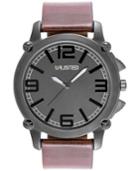 Unlisted Men's Brown Strap Watch 48mm Ul1300