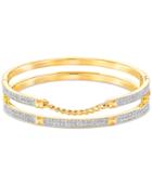 Swarovski Gold-tone Pave Double Stacked Bangle Bracelet