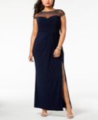 Xscape Plus Size Embellished Illusion Gown