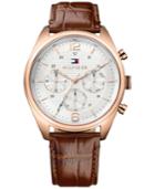 Tommy Hilfiger Men's Sophisticated Sport Brown Leather Strap Watch 44mm 1791183