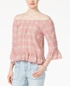 Sanctuary Printed Off-the-shoulder Top