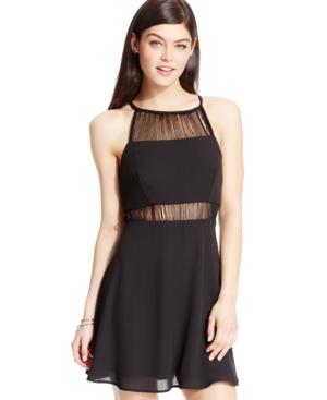 Teeze Me Juniors' Illusion Fringe Party Dress