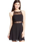Teeze Me Juniors' Illusion Fringe Party Dress