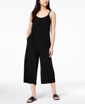 Eileen Fisher Tencel Blend Sleeveless Cropped Wide-leg Jumpsuit