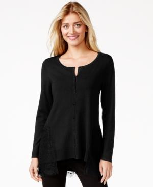 Alfani Lace-hem Cardigan, Only At Macy's