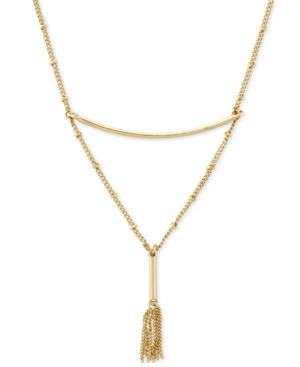 Bcbg Gold-tone Chain Fringe Tassel Necklace