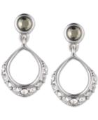 Judith Jack Sterling Silver Marcasite And Crystal Open Drop Earrings