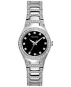 Bulova Women's Crystal Stainless Steel Bracelet Watch 25mm 96l170