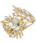 Betsey Johnson Gold-tone Stone & Crystal Cockatoo Hinged Bracelet
