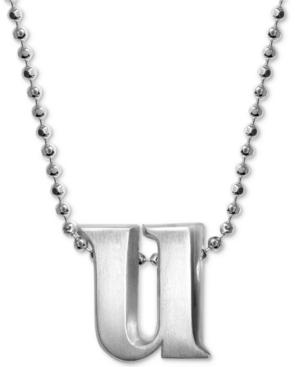 Alex Woo U Initial Pendant Necklace In Sterling Silver