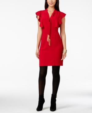Spense Petite Ruffle-trim Shift Dress