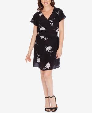 Lucky Brand Printed Silk Faux-wrap Dress