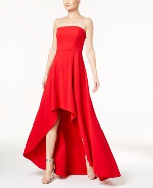 Calvin Klein Convertible Strapless High-low Gown