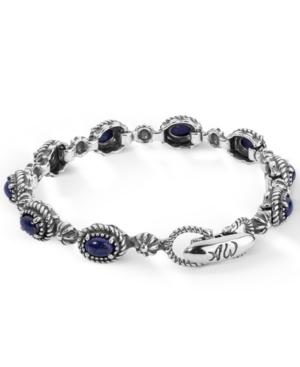 American West Blue Lapis Tennis Bracelet In Sterling Silver