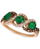 Le Vian Chocolatier Costa Smeralda Emerald (3/4 Ct. T.w.) & Diamond (3/8 Ct. T.w.) Ring In 14k Gold