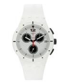Swatch Unisex Swiss Power Tracking White Silicone Strap Watch 42mm Susw406