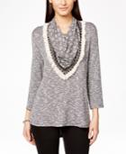 Style & Co. Scoop-neck Top & Printed Scarf, Only At Macy's